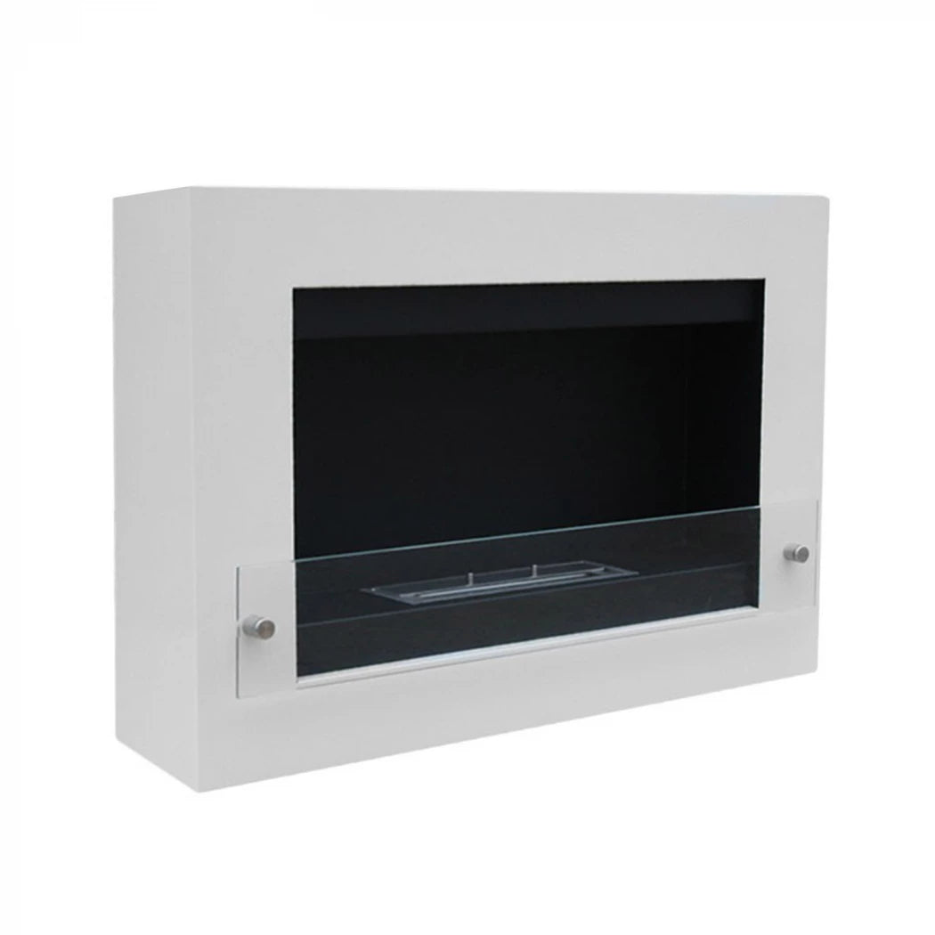 Nebraska - Wall Mounted Bioethanol Fireplace - White