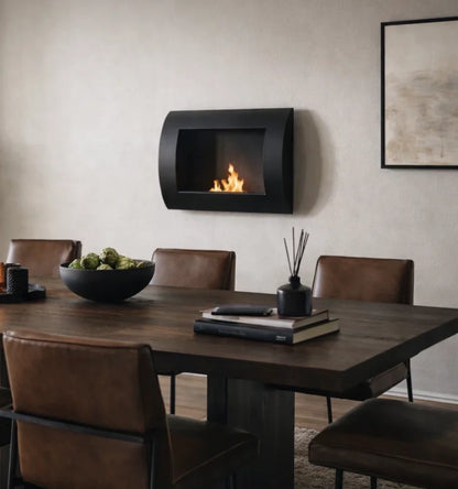 Ocean - Wall Mounted Bioethanol Fireplace - Black