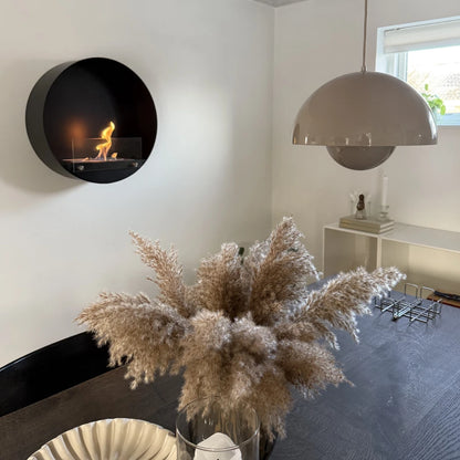 Delaware - Wall Mounted Bioethanol Fireplace - Black Round