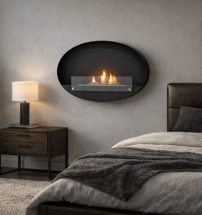 Maryland - Wall Mounted Bioethanol Fireplace - Oval Slim