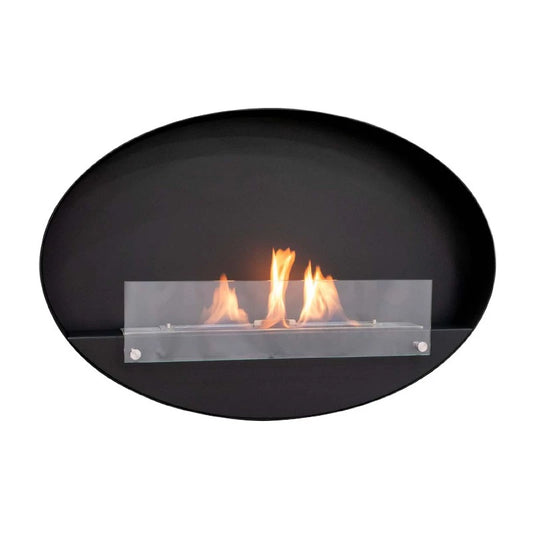 Maryland - Wall Mounted Bioethanol Fireplace - Oval Slim