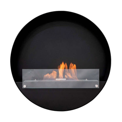 Delaware XL - Wall Mounted Bioethanol Fireplace - Black Round