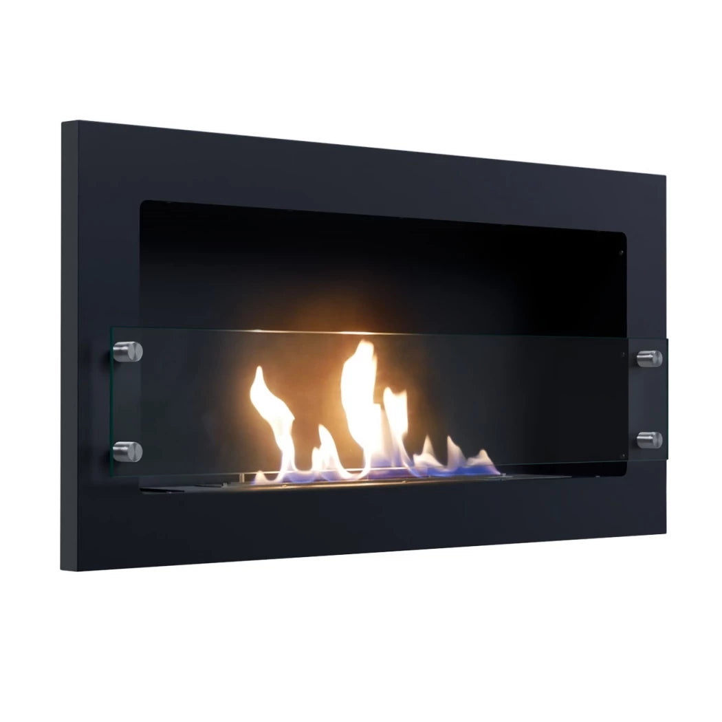 Texas - Wall Mounted Bioethanol Fireplace - Black