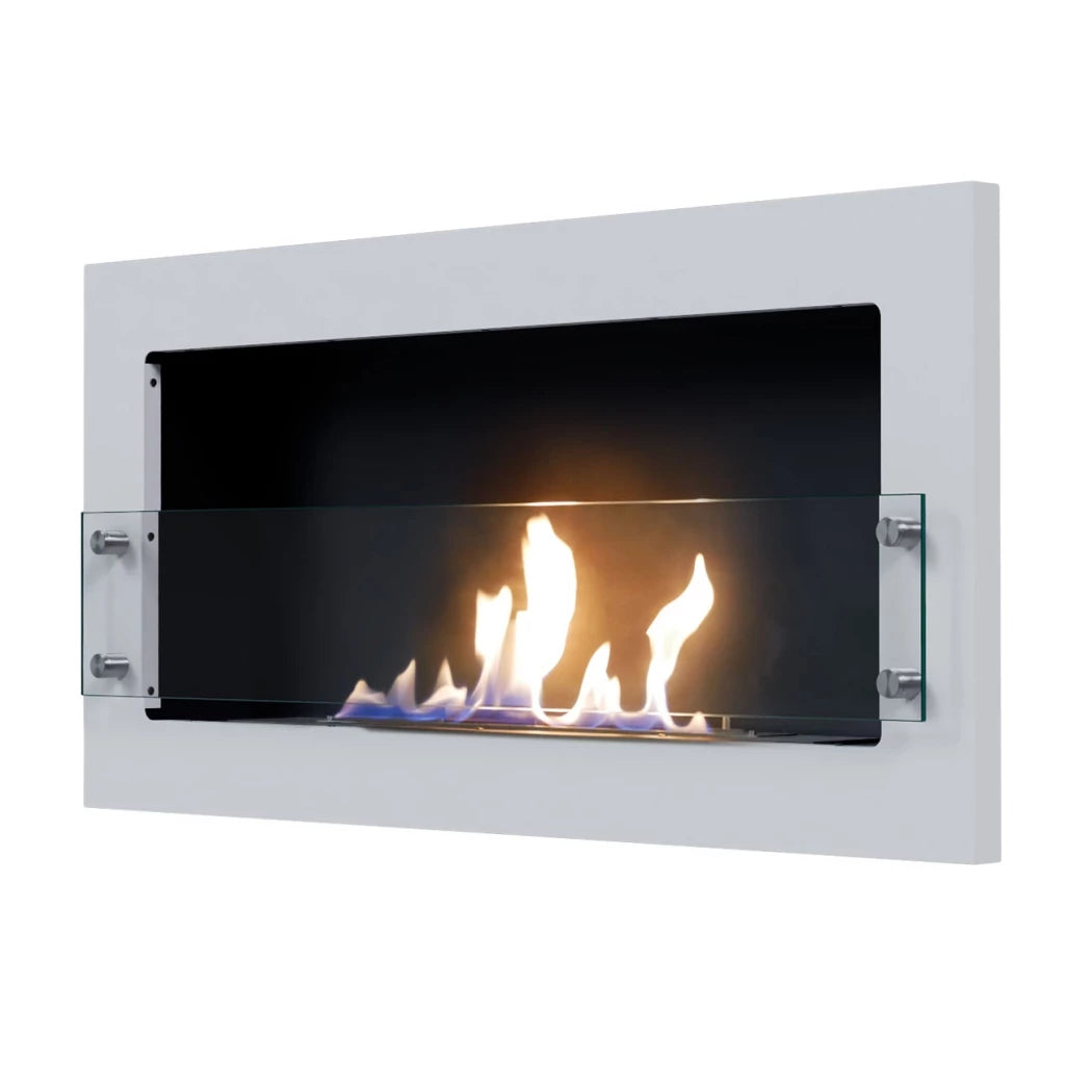 Texas - Wall Mounted Bioethanol Fireplace - White