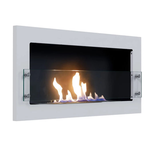 Texas - Wall Mounted Bioethanol Fireplace - White