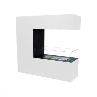 Topeka Bioethanol Fireplace - White 3-Sided