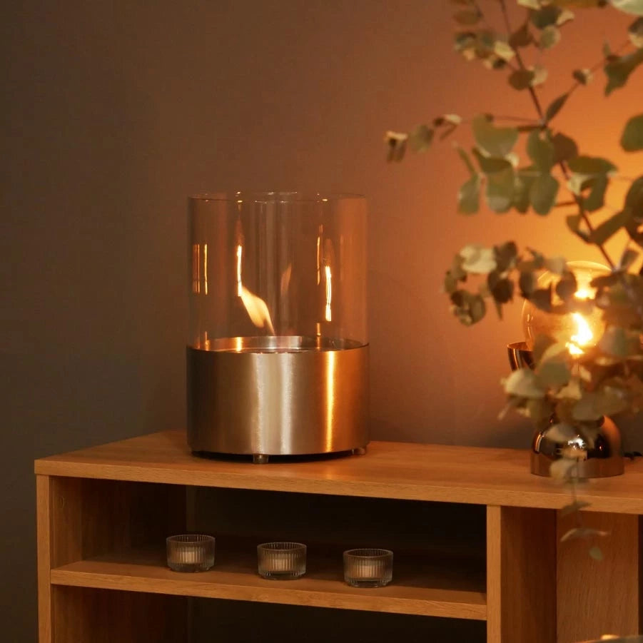 Kennington Tabletop Bioethanol Fireplace - Steel Round