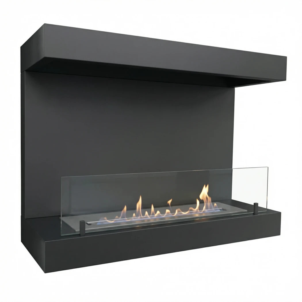 Dakota - Wall Mounted Bioethanol Fireplace - Black