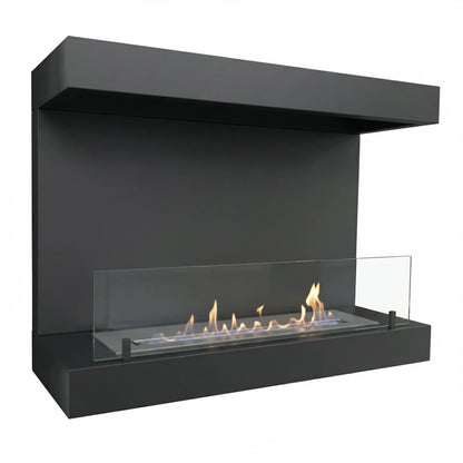 Dakota - Wall Mounted Bioethanol Fireplace - Black