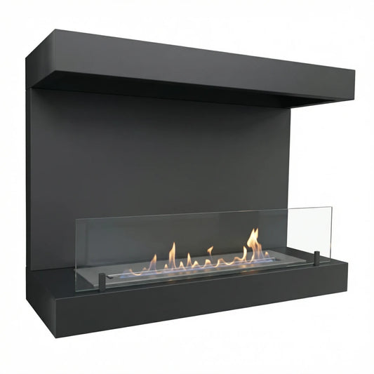 Dakota - Wall Mounted Bioethanol Fireplace - Black