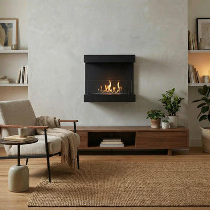 Dakota - Wall Mounted Bioethanol Fireplace - Black