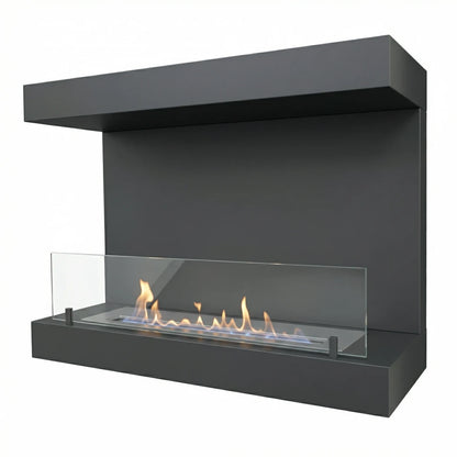 Dakota - Wall Mounted Bioethanol Fireplace - Black