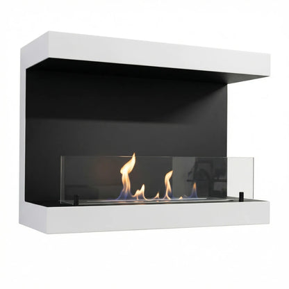 Dakota - Wall Mounted Bioethanol Fireplace - White