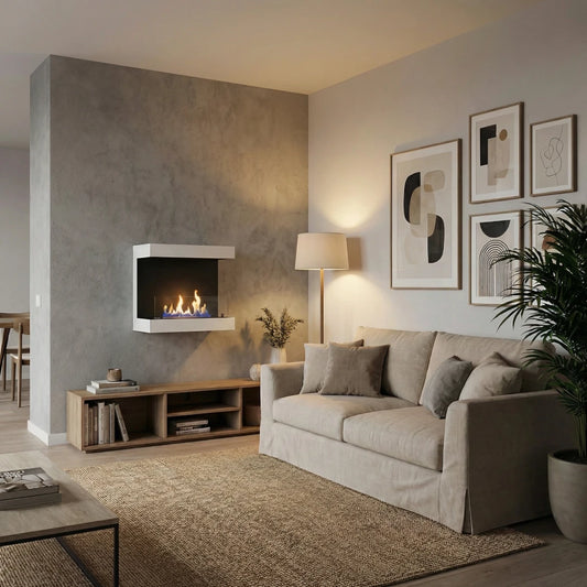 Dakota - Wall Mounted Bioethanol Fireplace - White