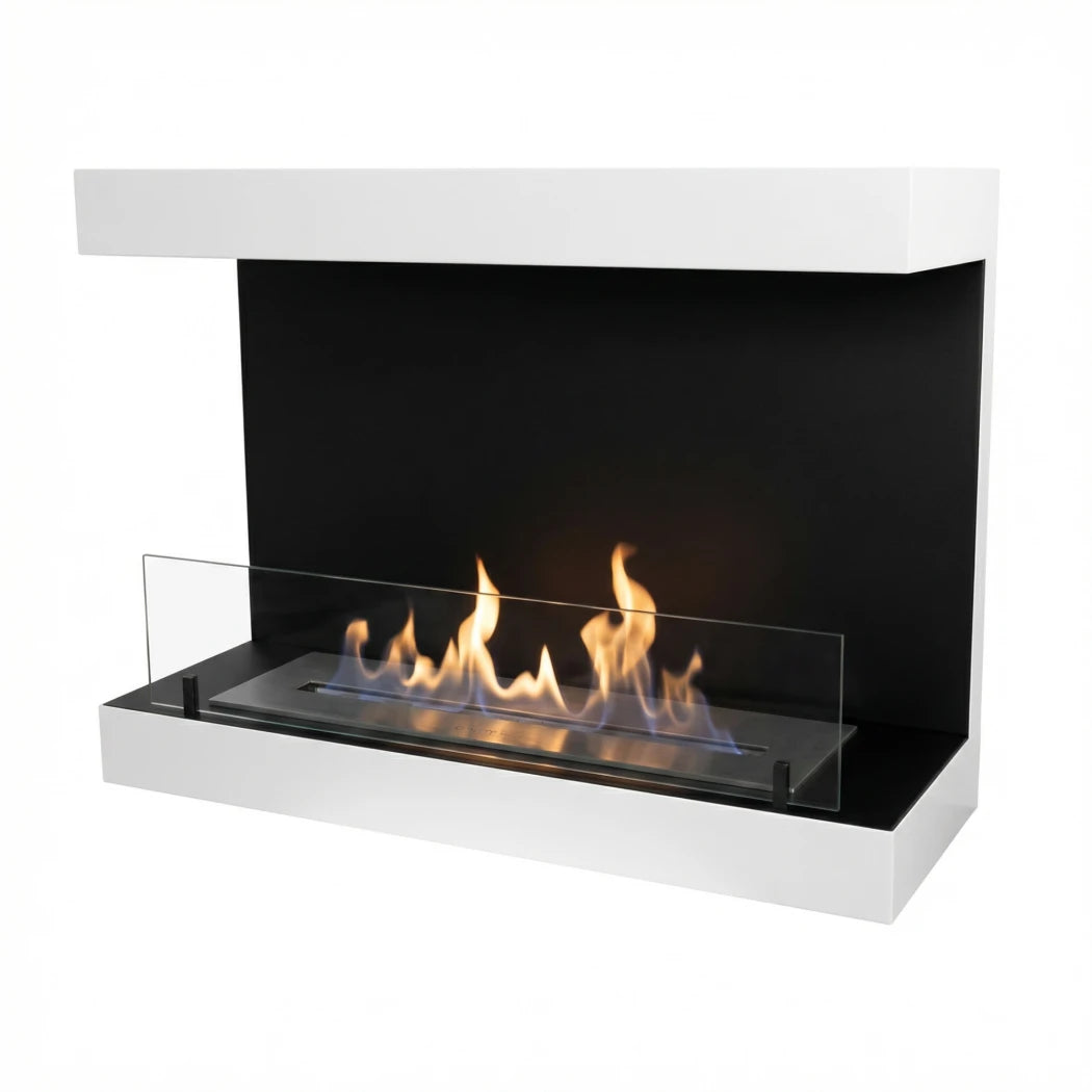 Dakota - Wall Mounted Bioethanol Fireplace - White