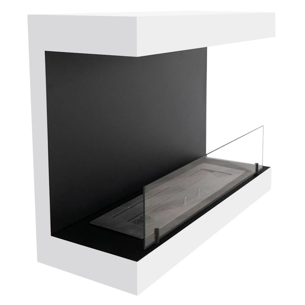 Dakota - Wall Mounted Bioethanol Fireplace - White
