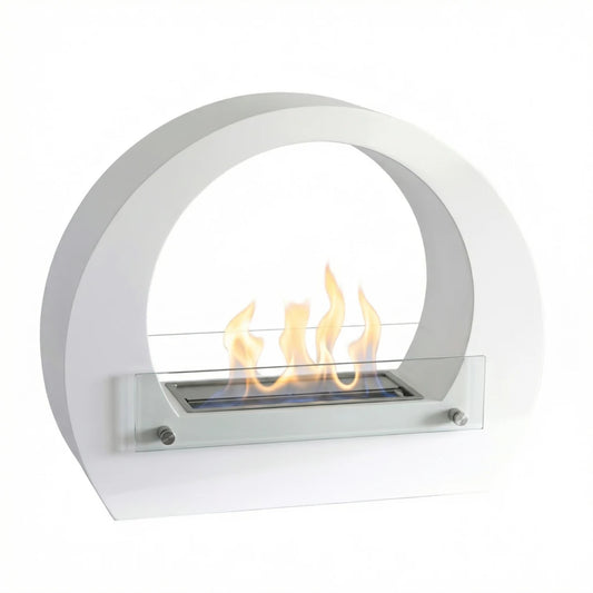 Dallas Bioethanol Fireplace - White Round