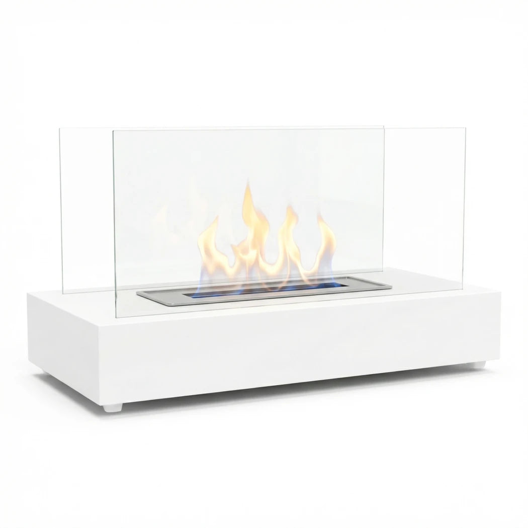 Lambeth Tabletop Bioethanol Fireplace - White