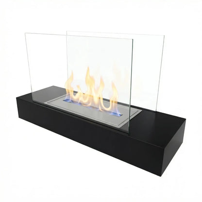 Oklahoma Bioethanol Fireplace - Black and Steel