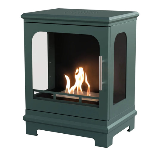 Honolulu – Black Green Freestanding Bioethanol Stove - BIO-20-347