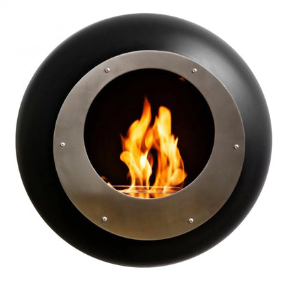 Cocoon Vellum - Wall Mounted Bioethanol Fireplace - Black