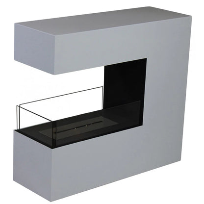 Topeka Bioethanol Fireplace - White 3-Sided