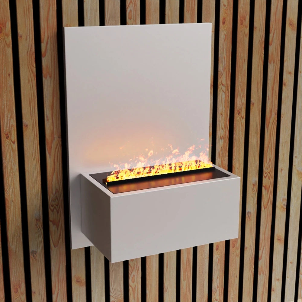Brekke - Wall-Mounted Water Vapour Fireplace - White