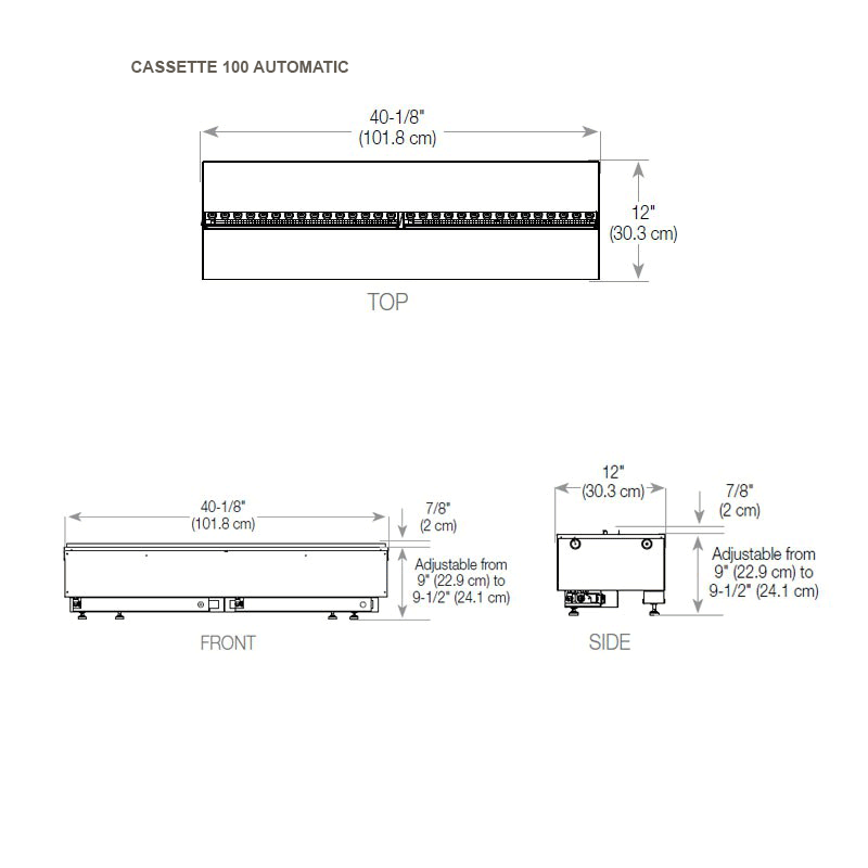 Foco Myst Room Divider 1200 - Cassette 1000 Automatic Technical Drawing