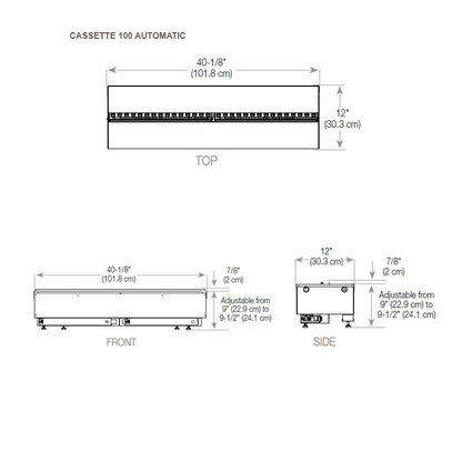 Foco Myst Room Divider 1200 - Cassette 1000 Automatic Technical Drawing