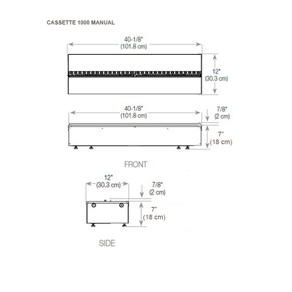 Foco Myst Room Divider 1200 - Cassette 1000 Manual Technical Drawing