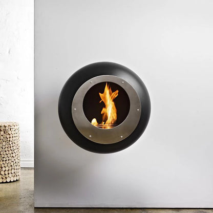 Cocoon Vellum - Wall Mounted Bioethanol Fireplace - Black
