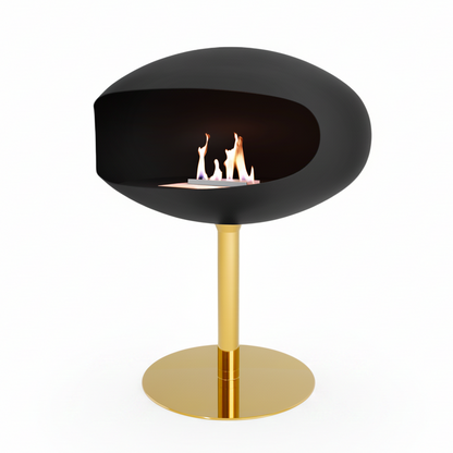 Cocoon Pedestal - Black with Brass Base