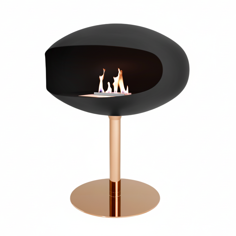 Cocoon Pedestal - Black with Copper Base