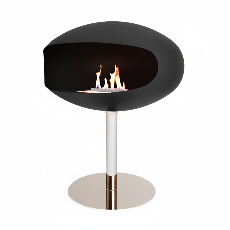 Cocoon Pedestal - Black with Steel Base