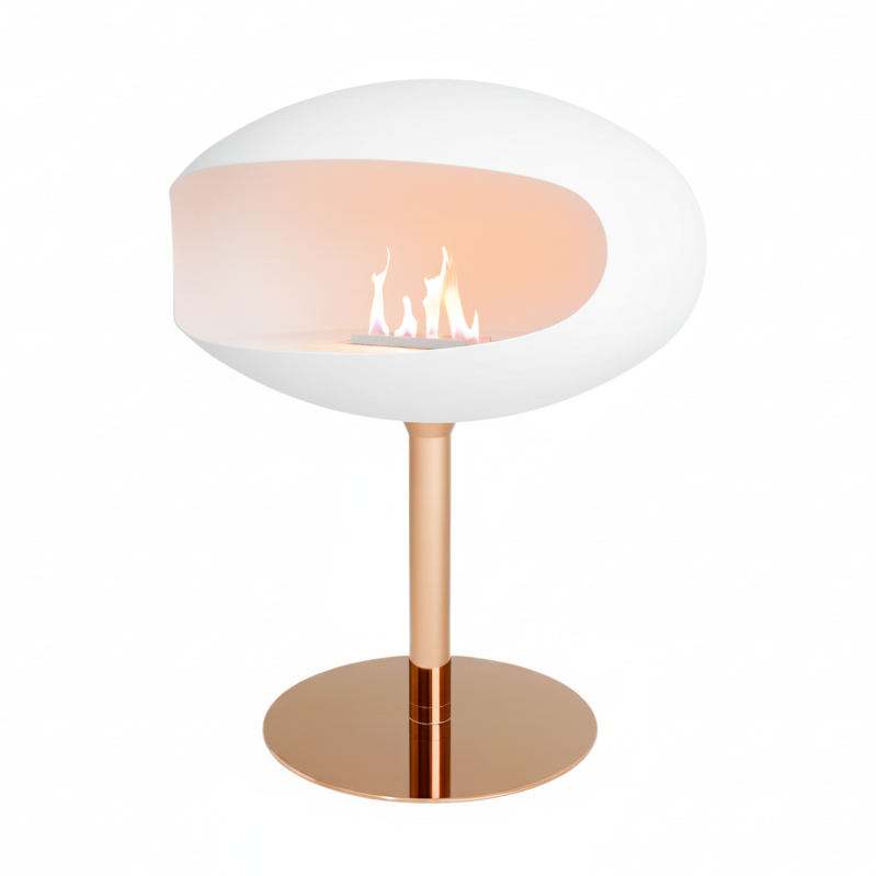 Cocoon Pedestal - White with Copper Base