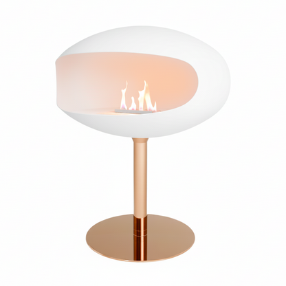 Cocoon Pedestal - White with Copper Base