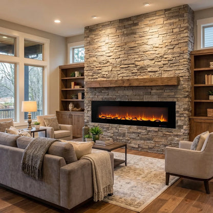 Azurite Wall-Mounted Electric Fireplace - 213 cm