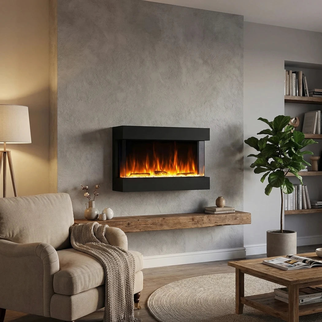 Feroza Wall-Mounted Electric Fireplace - 101 cm