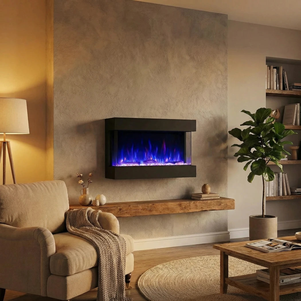 Feroza Wall-Mounted Electric Fireplace - 101 cm
