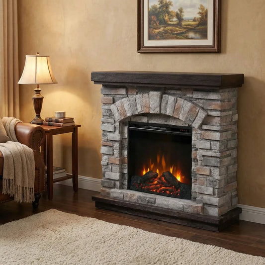 Ask - Electric Fireplace in Polystone - ELP-20-407