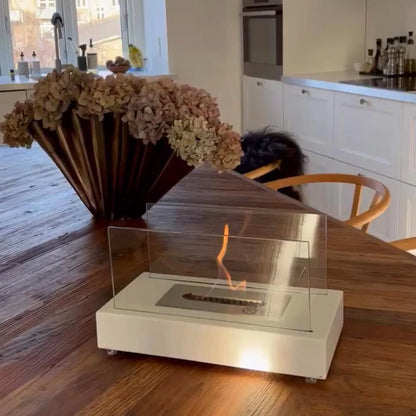 Lambeth Tabletop Bioethanol Fireplace - White