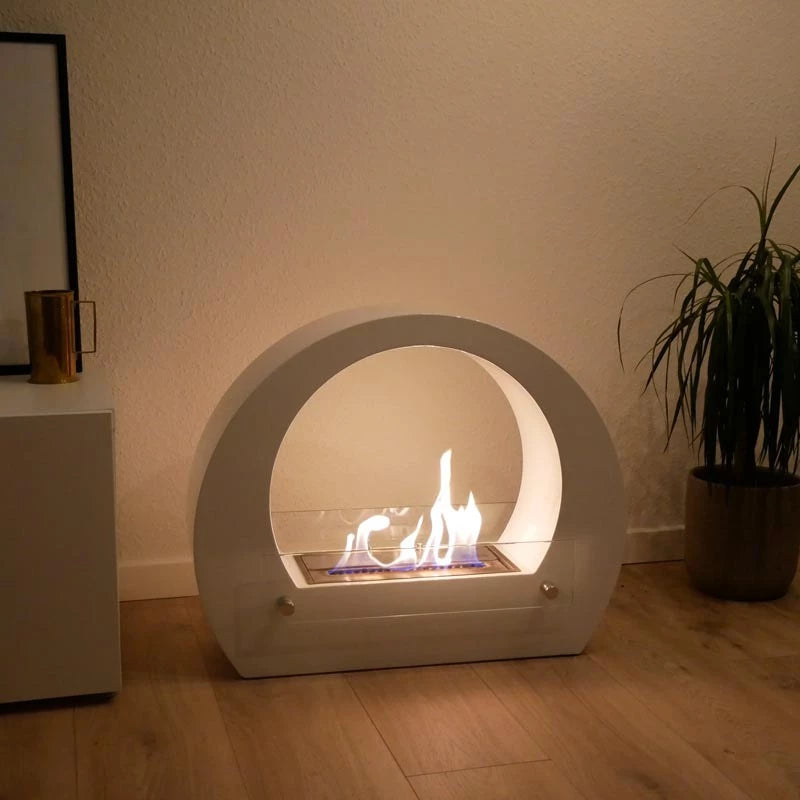 Dallas Bioethanol Fireplace - White Round