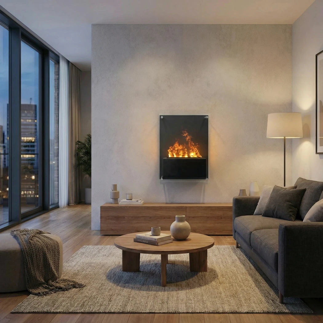 Yosemite - Wall-Mounted Water Vapour Fireplace - Black