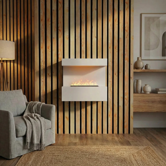 Late - Wall-Mounted Water Vapour Fireplace - White