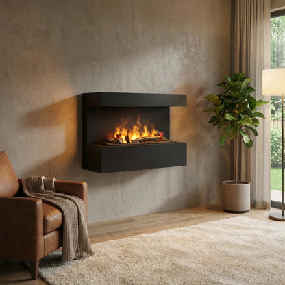 Steinsdal - Wall-Mounted Water Vapour Fireplace - Black