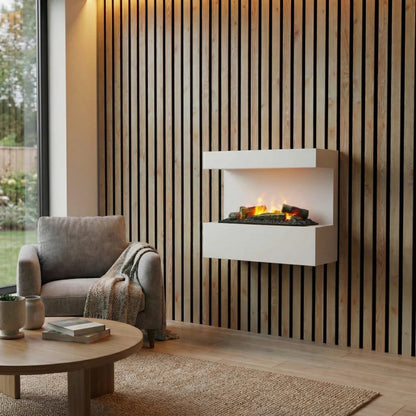 Steinsdal - Wall-Mounted Water Vapour Fireplace - White