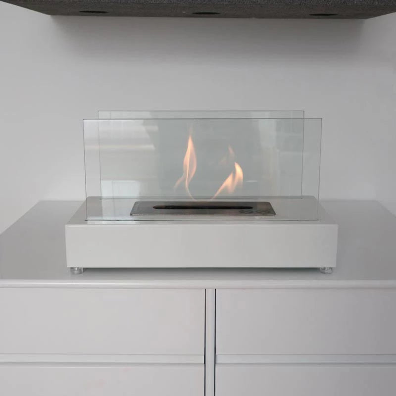 Lambeth Tabletop Bioethanol Fireplace - White