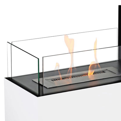 Topeka Bioethanol Fireplace - White 3-Sided