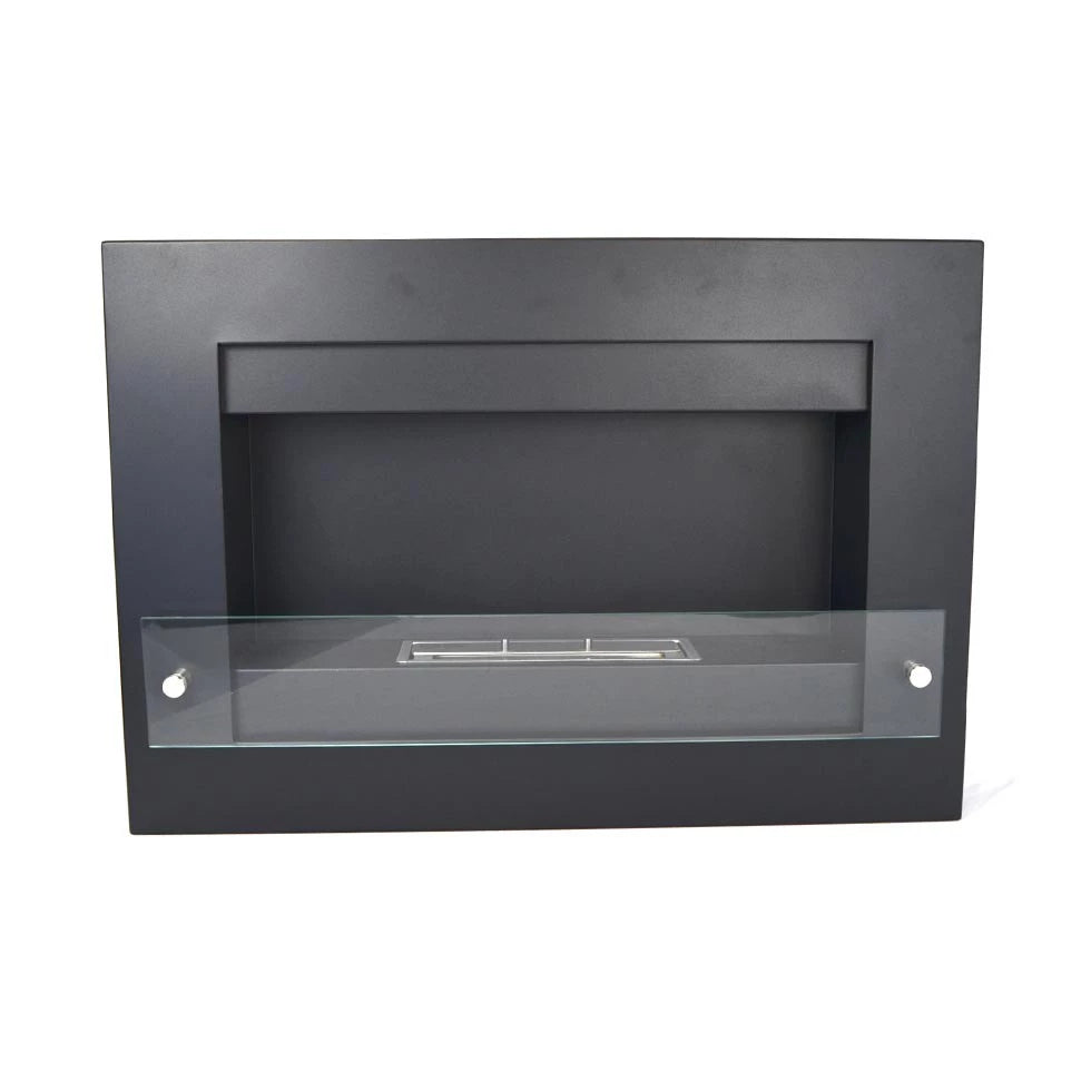 Nebraska - Wall Mounted Bioethanol Fireplace - Black