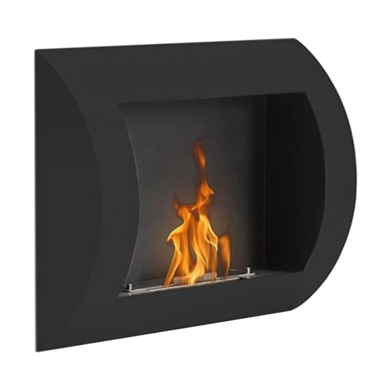Ocean - Wall Mounted Bioethanol Fireplace - Black